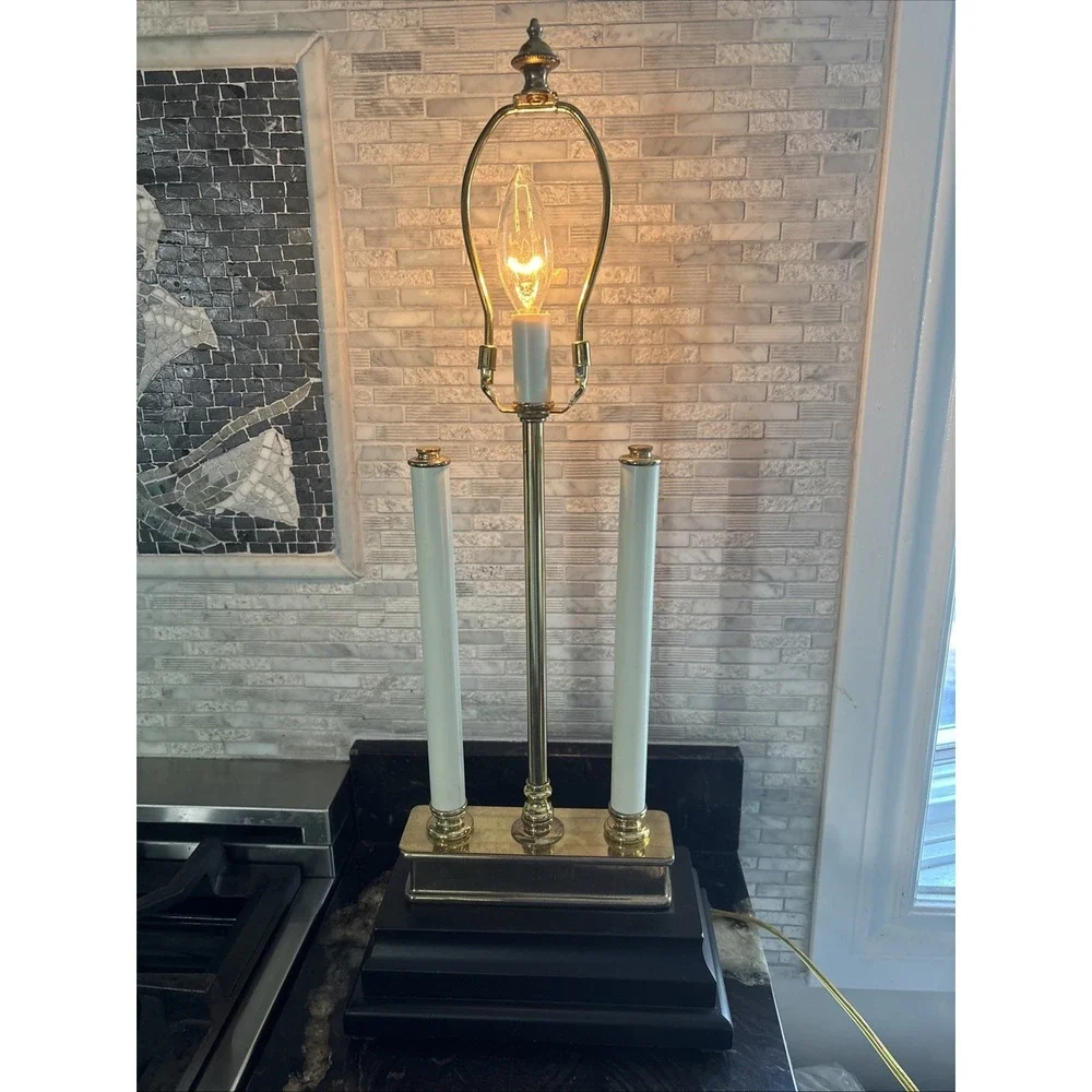 Frederick Cooper Boulliotte Double Column brass & tiered black wood base